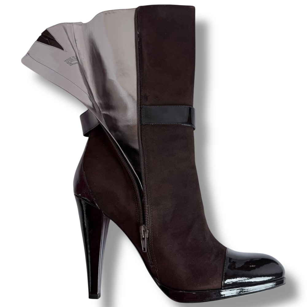 INC International Concepts Margaret Women's Suede Leather Heel Boots Brown 10M - Picture 6 of 16